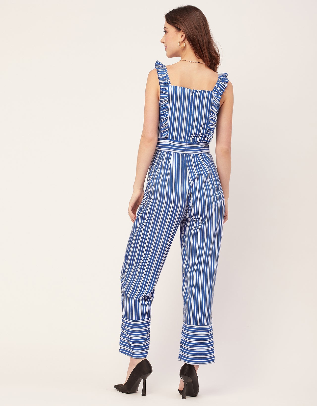 Sleeveless Square Neck Full Leg Rayon Jumpsuit