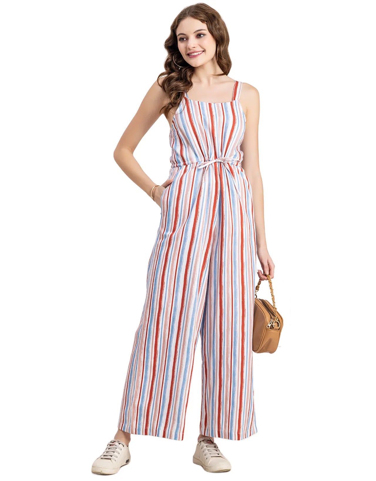 Shoulder Straps Full Leg Cotton Jumpsuit