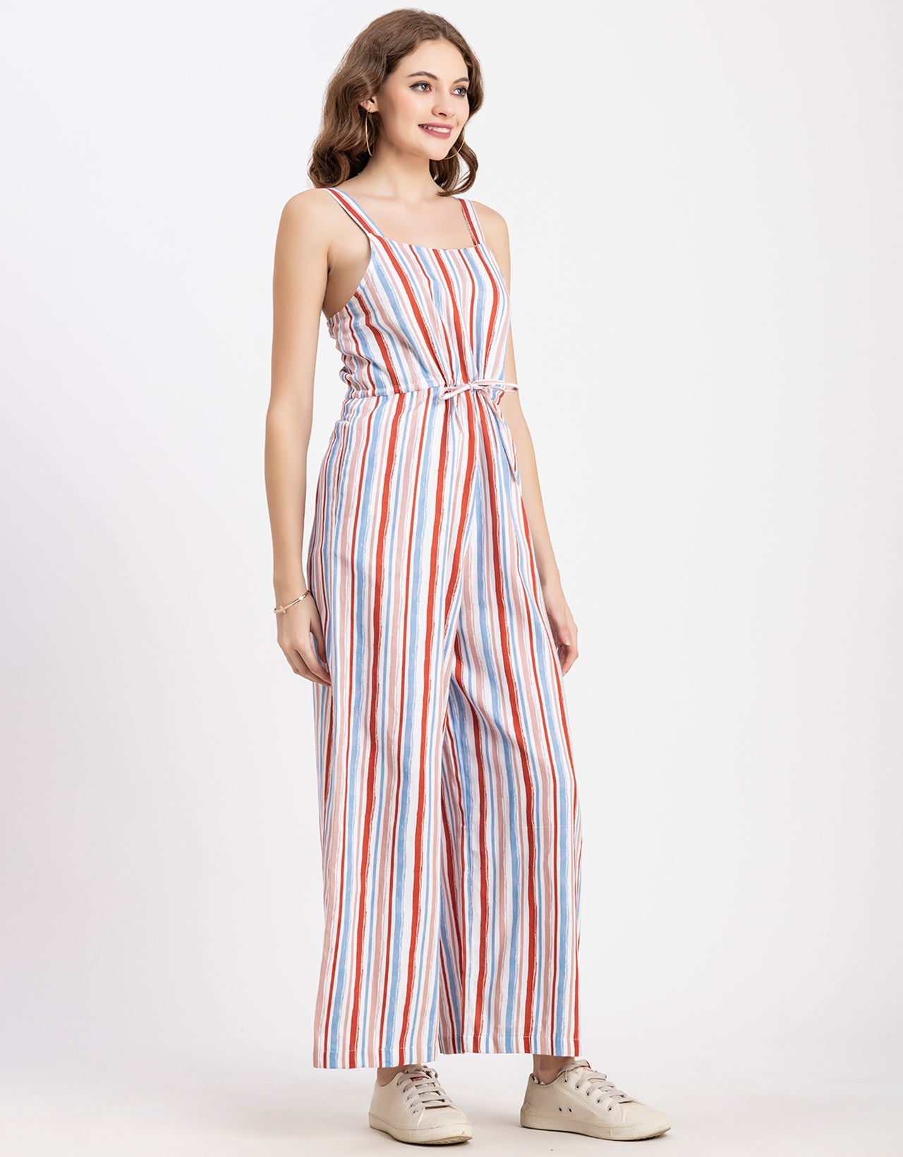Shoulder Straps Full Leg Cotton Jumpsuit