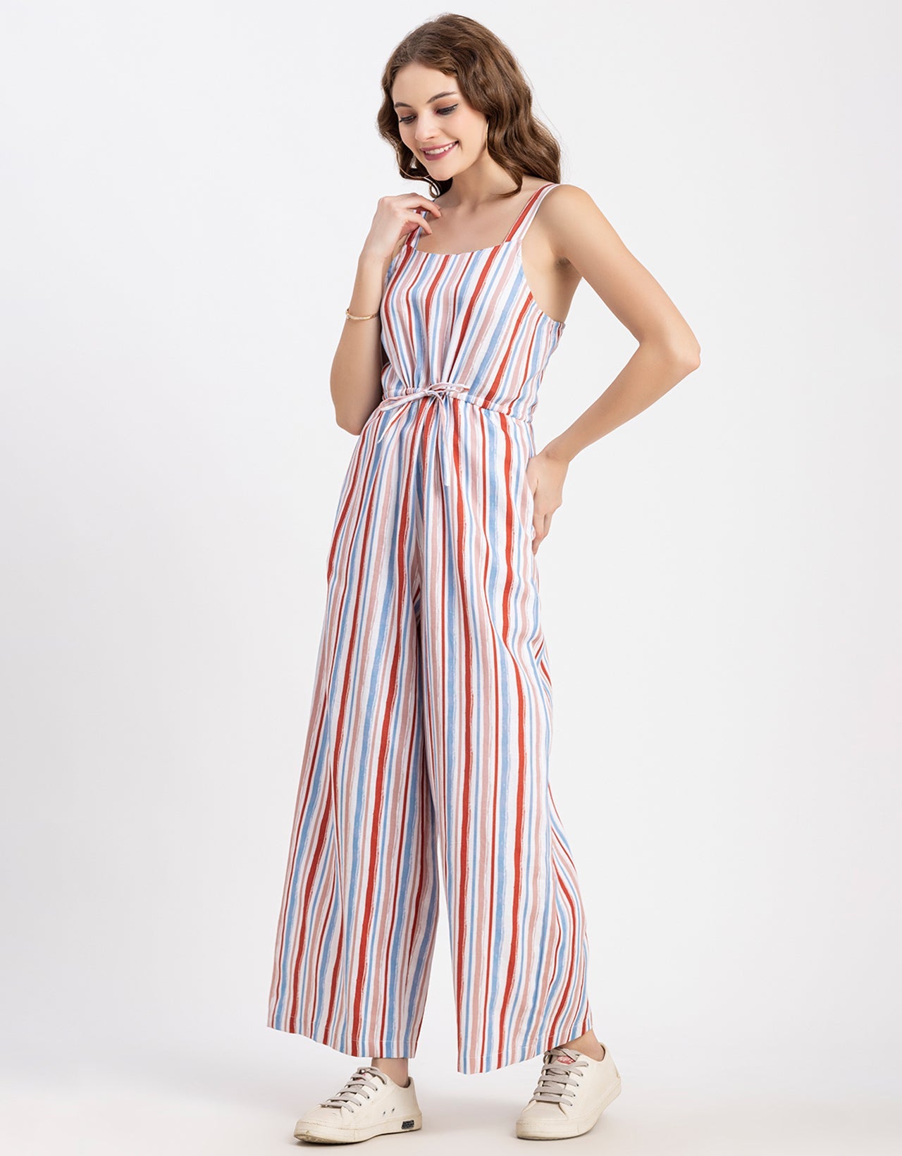 Shoulder Straps Full Leg Cotton Jumpsuit