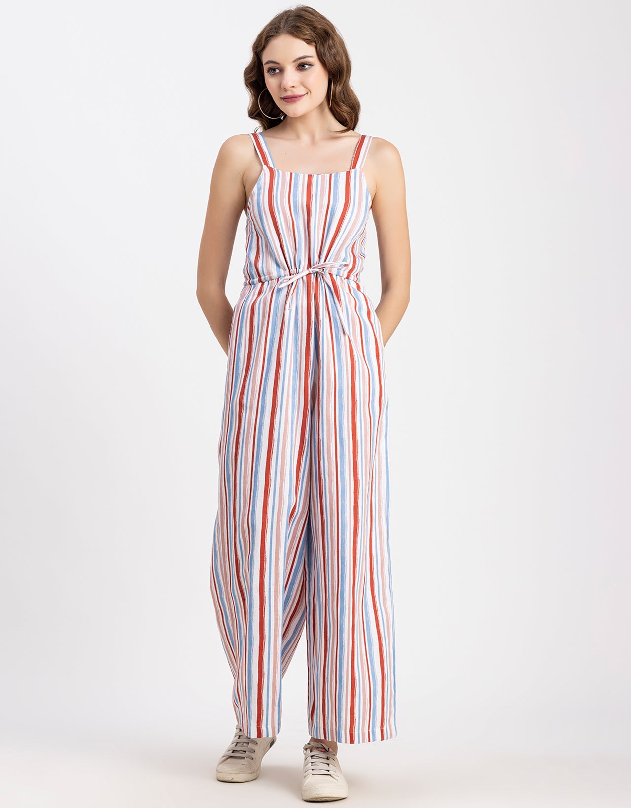 Shoulder Straps Full Leg Cotton Jumpsuit