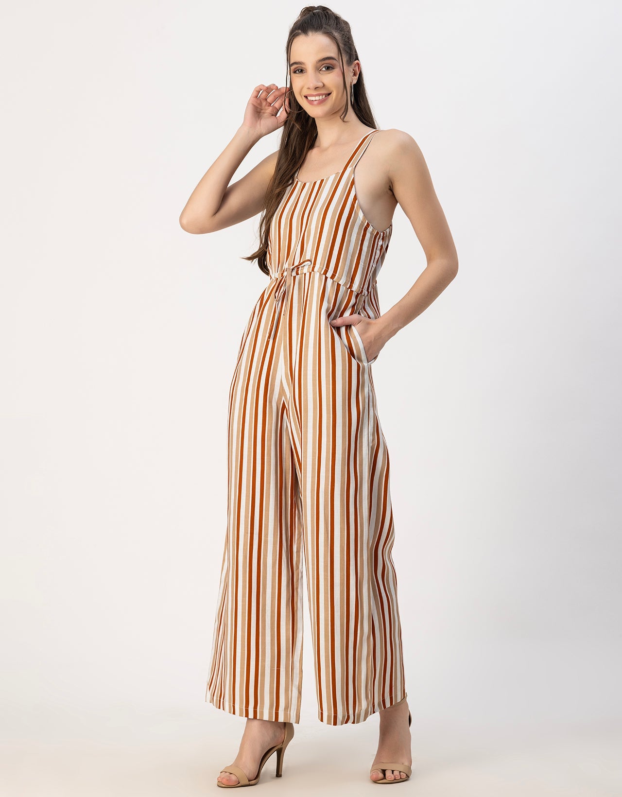Shoulder Straps Full Leg Cotton Jumpsuit