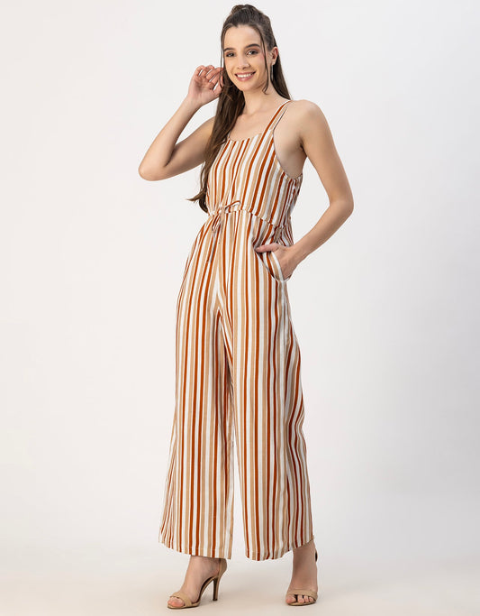 Shoulder Straps Full Leg Cotton Jumpsuit