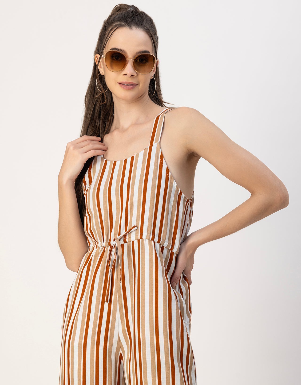 Shoulder Straps Full Leg Cotton Jumpsuit