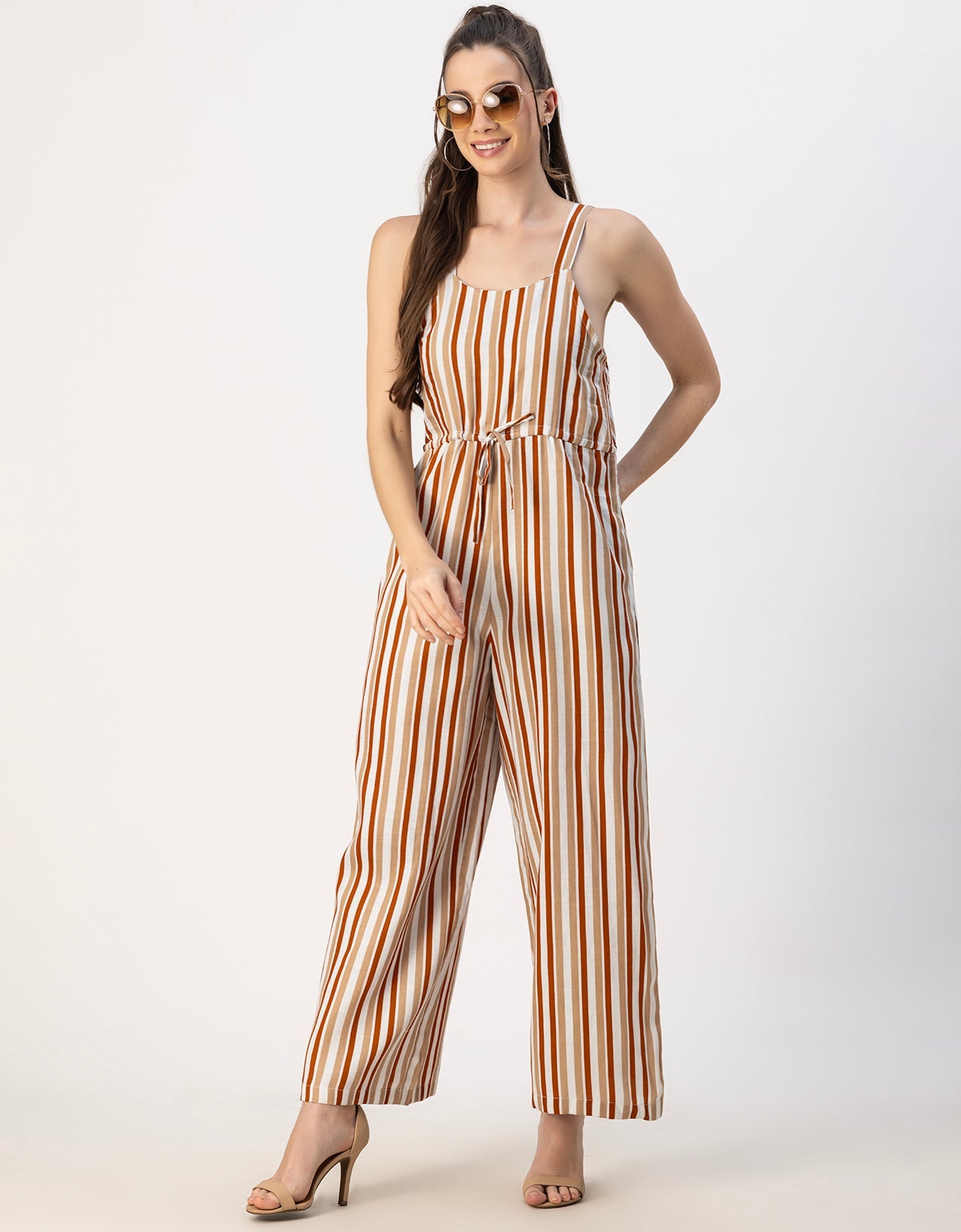 Shoulder Straps Full Leg Cotton Jumpsuit