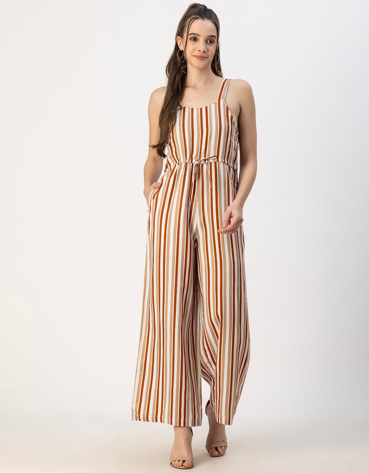 Shoulder Straps Full Leg Cotton Jumpsuit