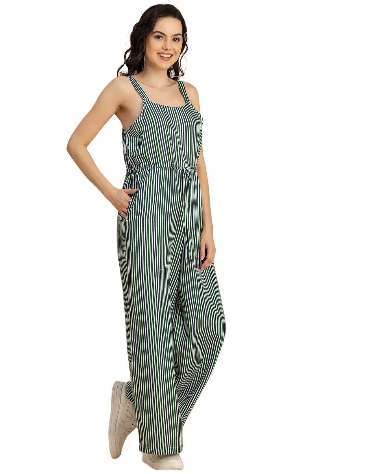 Shoulder Straps Full Leg Cotton Jumpsuit