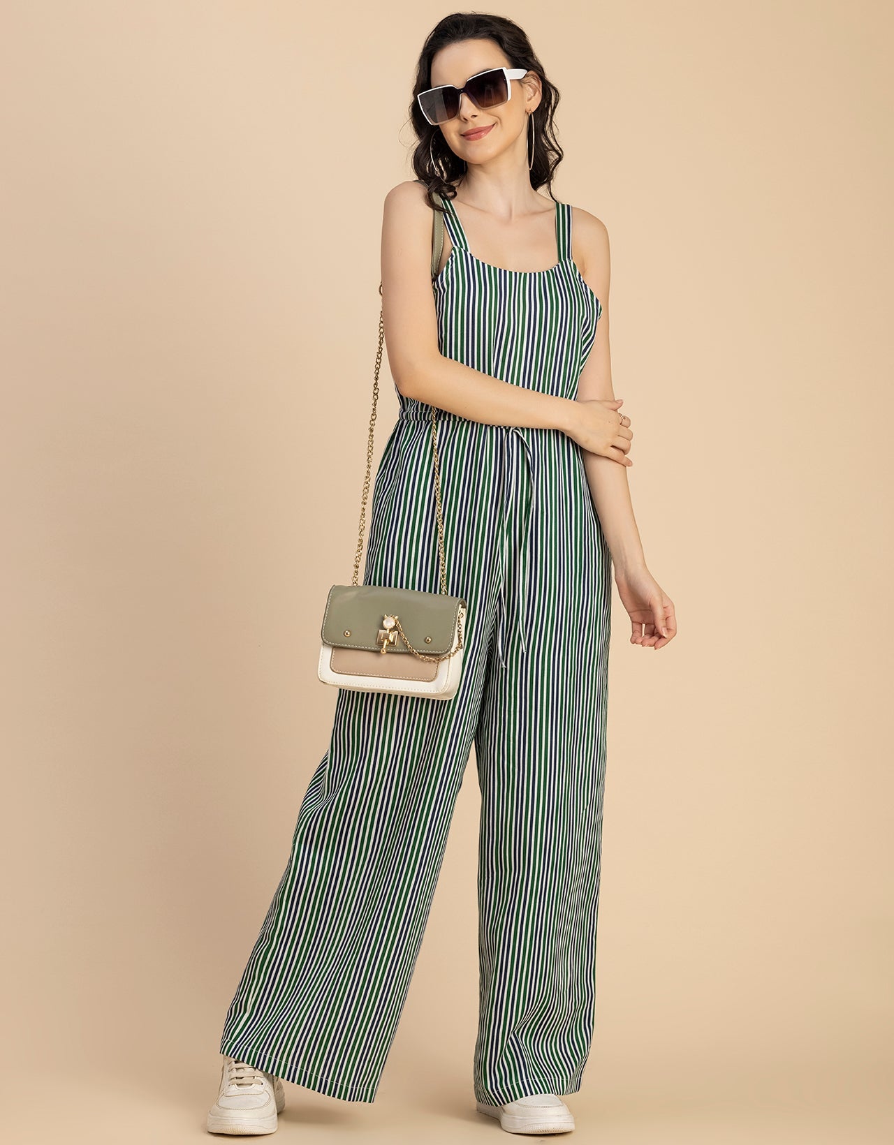 Shoulder Straps Full Leg Cotton Jumpsuit