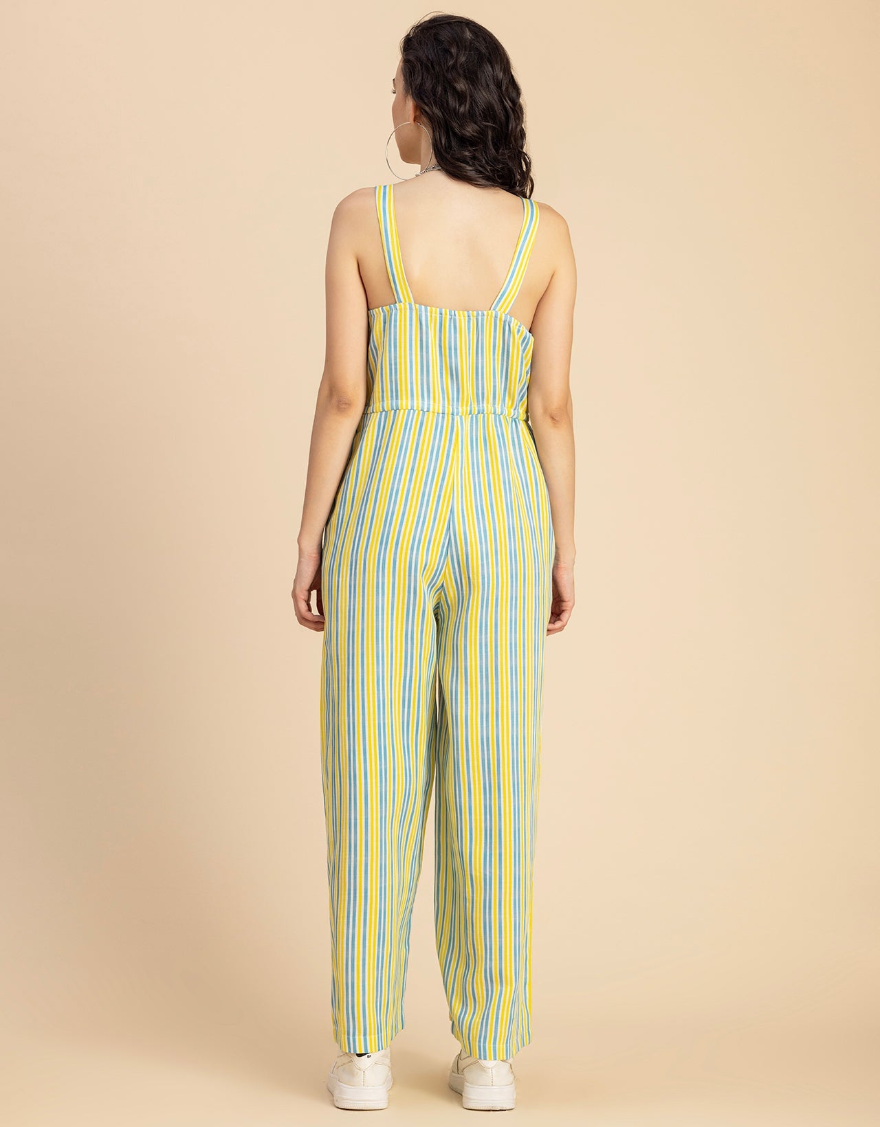Shoulder Straps Full Leg Cotton Jumpsuit