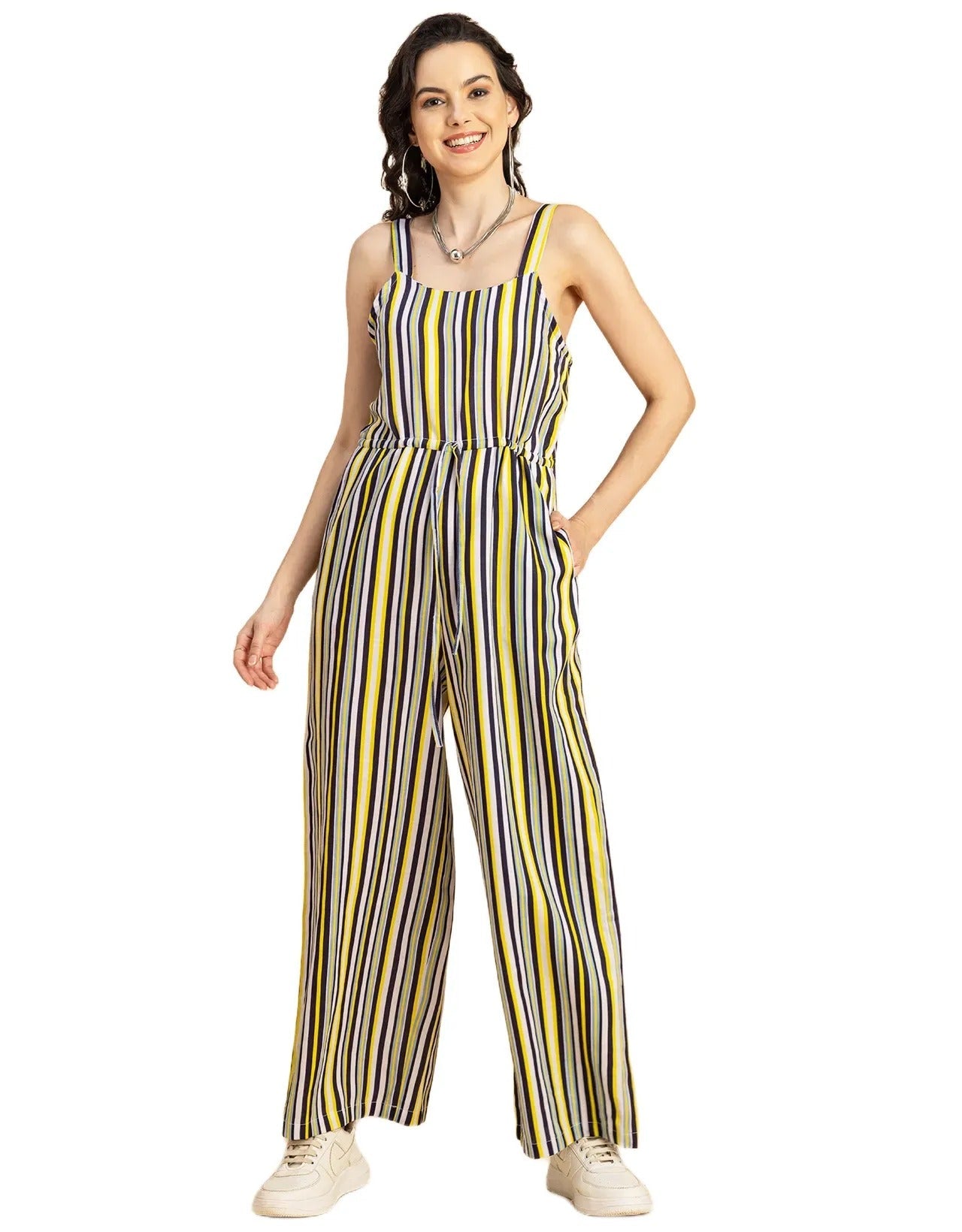 Shoulder Straps Full Leg Cotton Jumpsuit