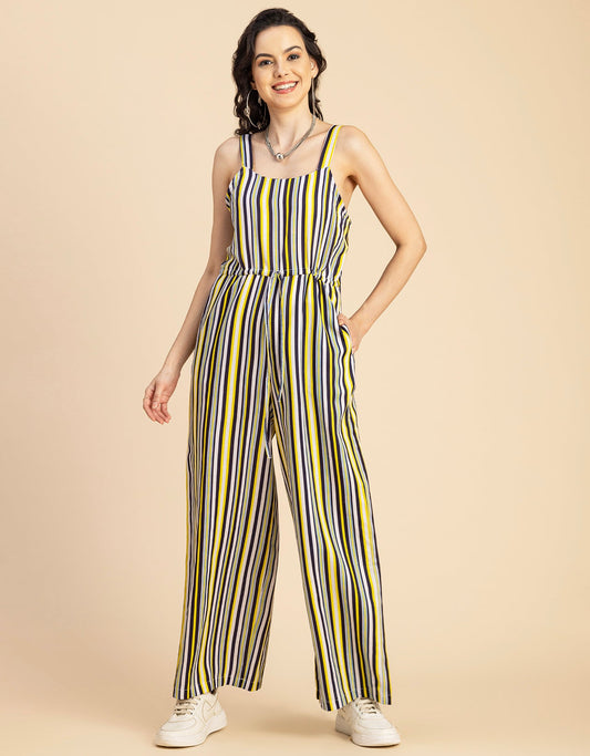 Shoulder Straps Full Leg Cotton Jumpsuit