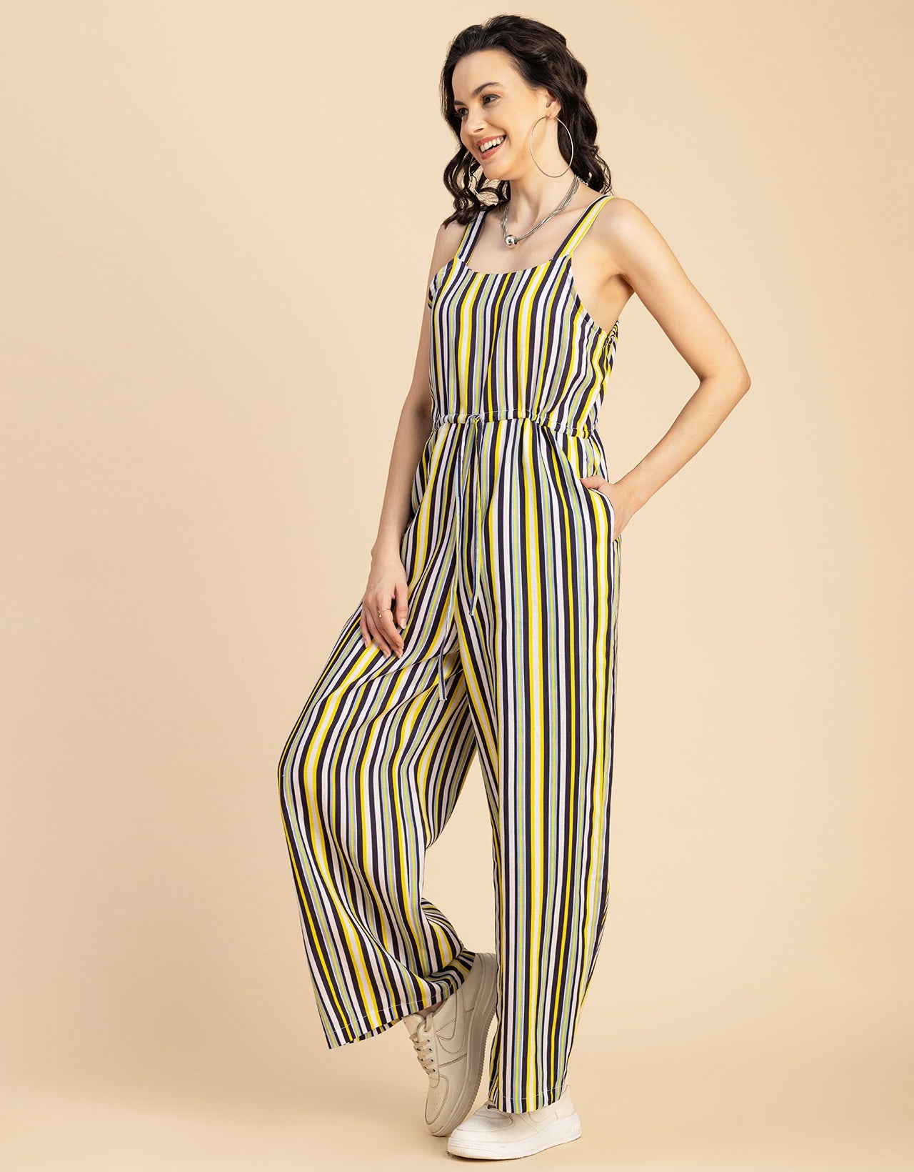 Shoulder Straps Full Leg Cotton Jumpsuit