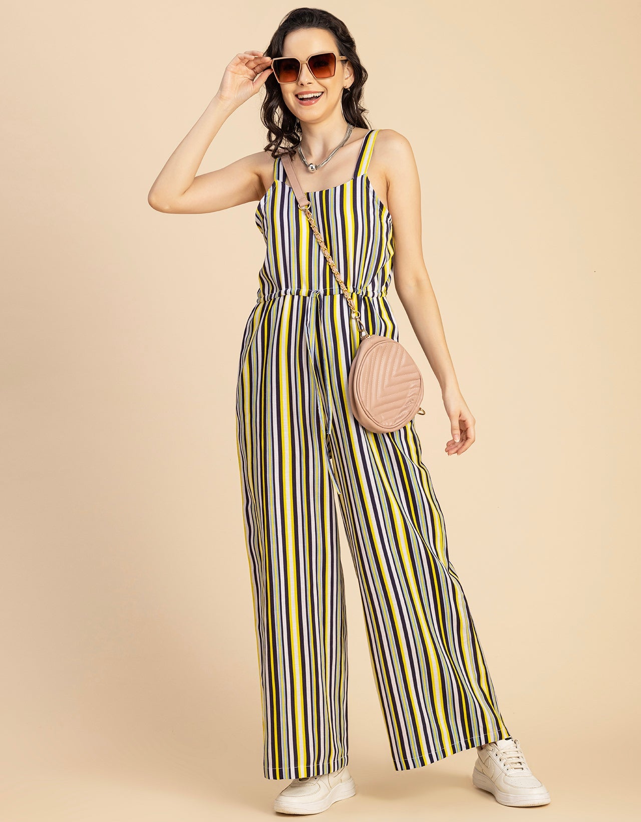 Shoulder Straps Full Leg Cotton Jumpsuit