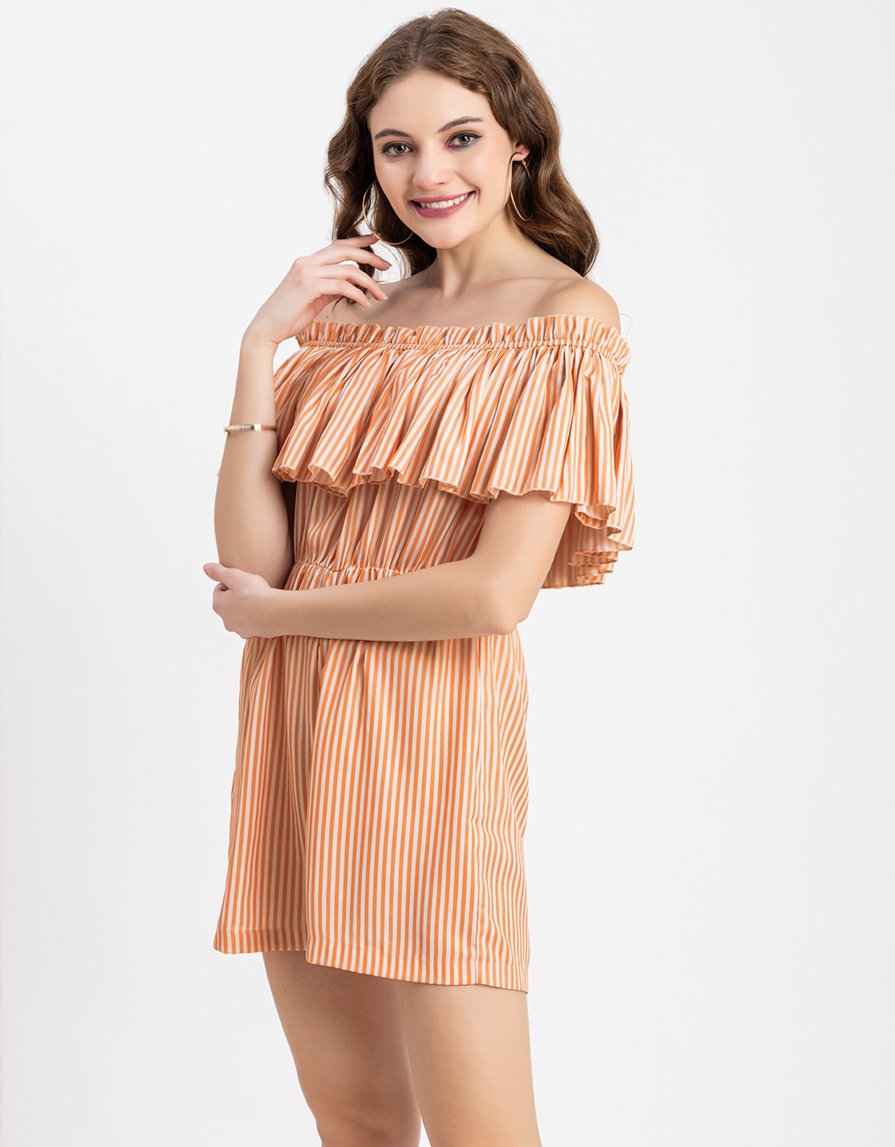Chic Printed Off Shoulder Jumpsuit - Trendy Romper