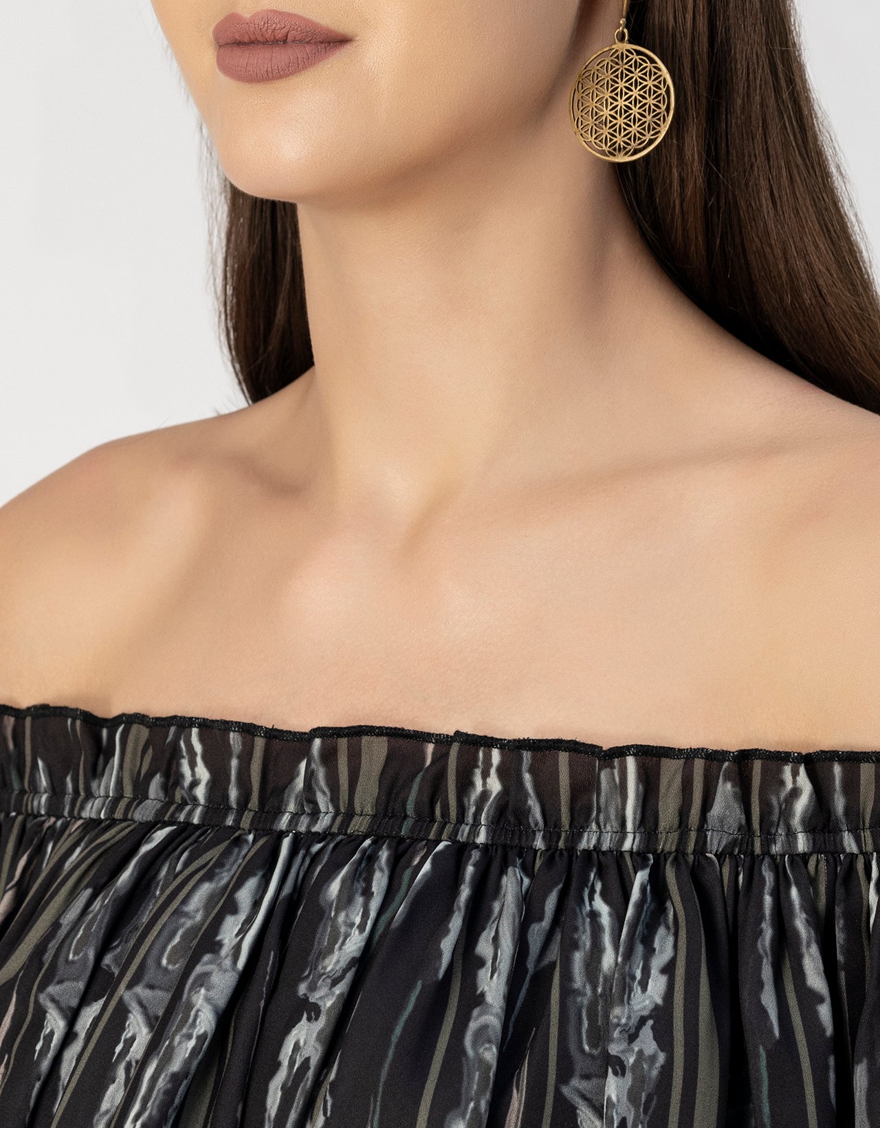 Chic Printed Off Shoulder Jumpsuit - Trendy Romper