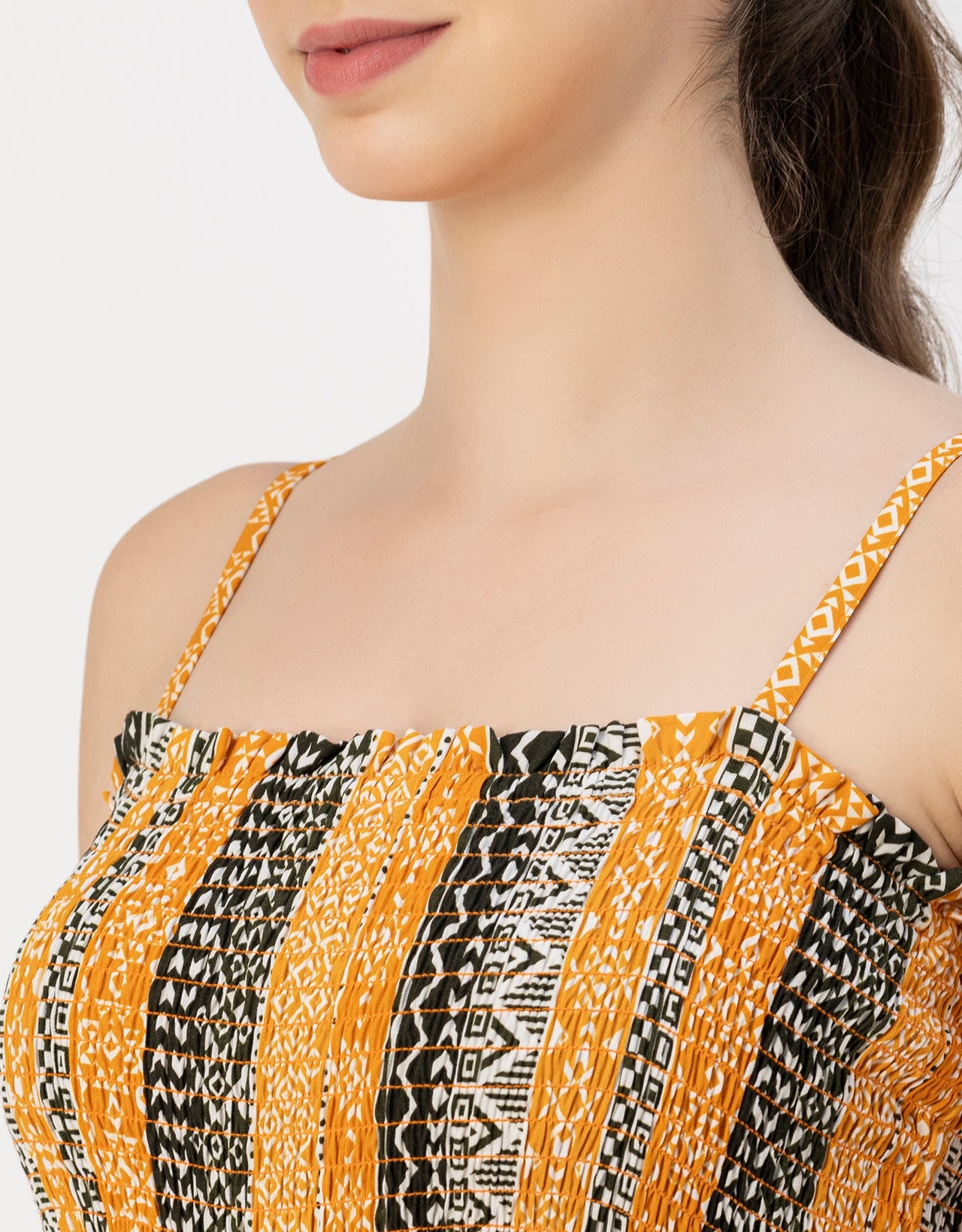 Shoulder Straps Full Leg Printed Rayon Jumpsuit