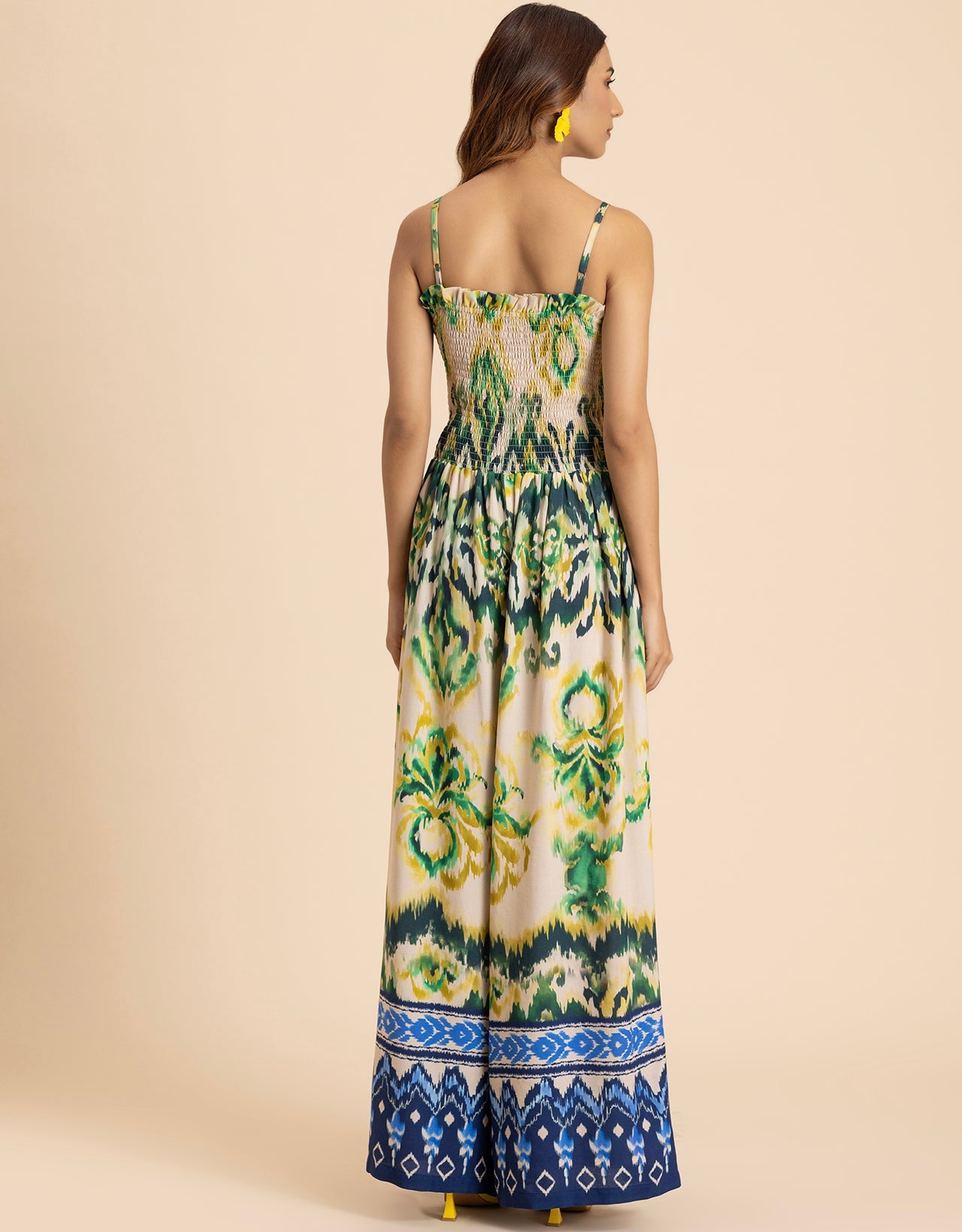 Shoulder Straps Full Leg Printed Jumpsuit For Women
