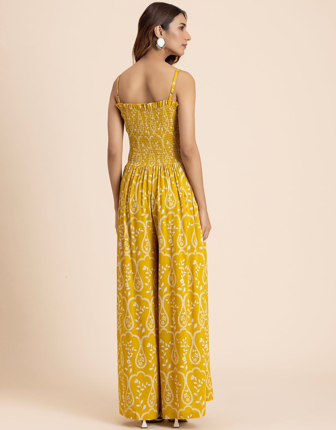 Shoulder Straps Full Leg Printed Jumpsuit For Women