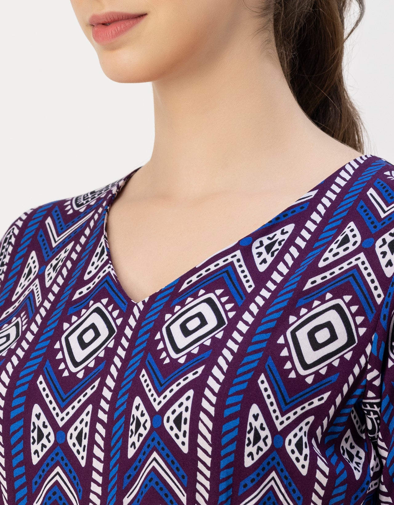 Short Sleeve Full Leg Printed Rayon Jumpsuit