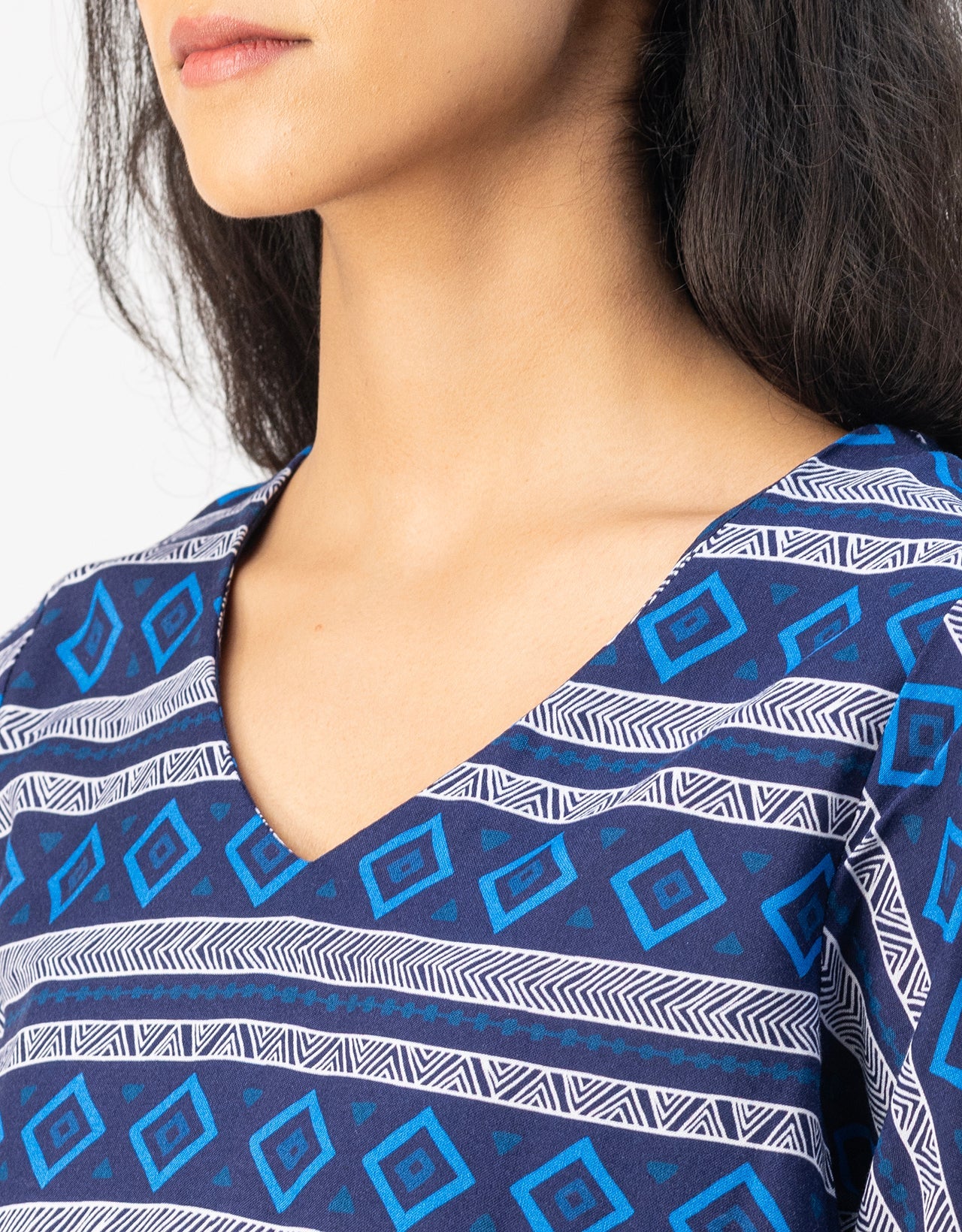 V Neck Full Leg Printed Rayon Jumpsuit