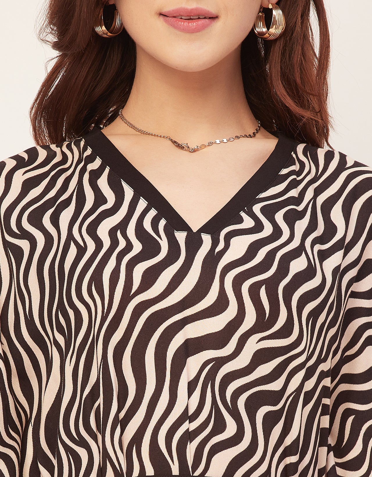 Kimono Sleeves V Neck Rayon Kaftan