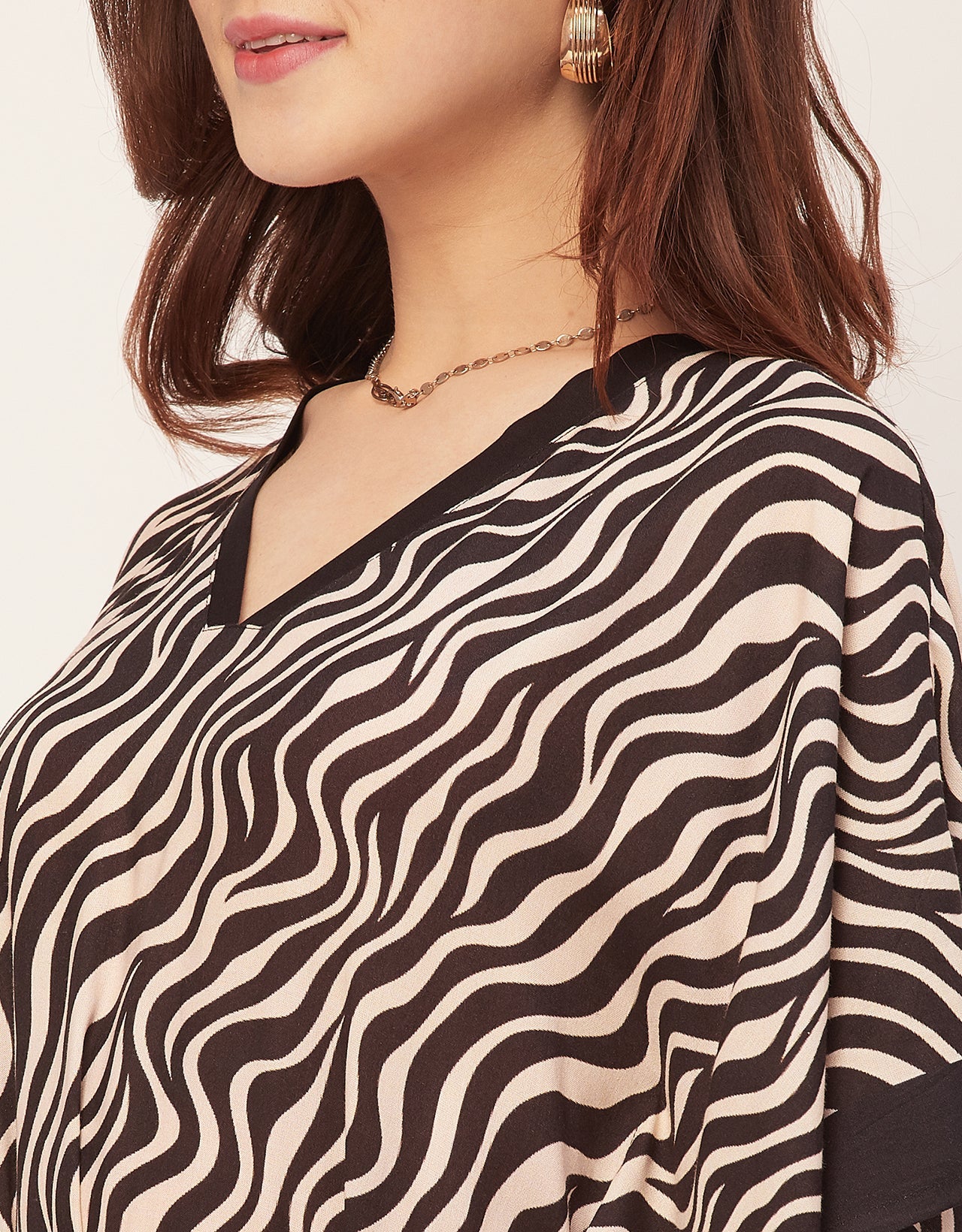 Kimono Sleeves V Neck Rayon Kaftan
