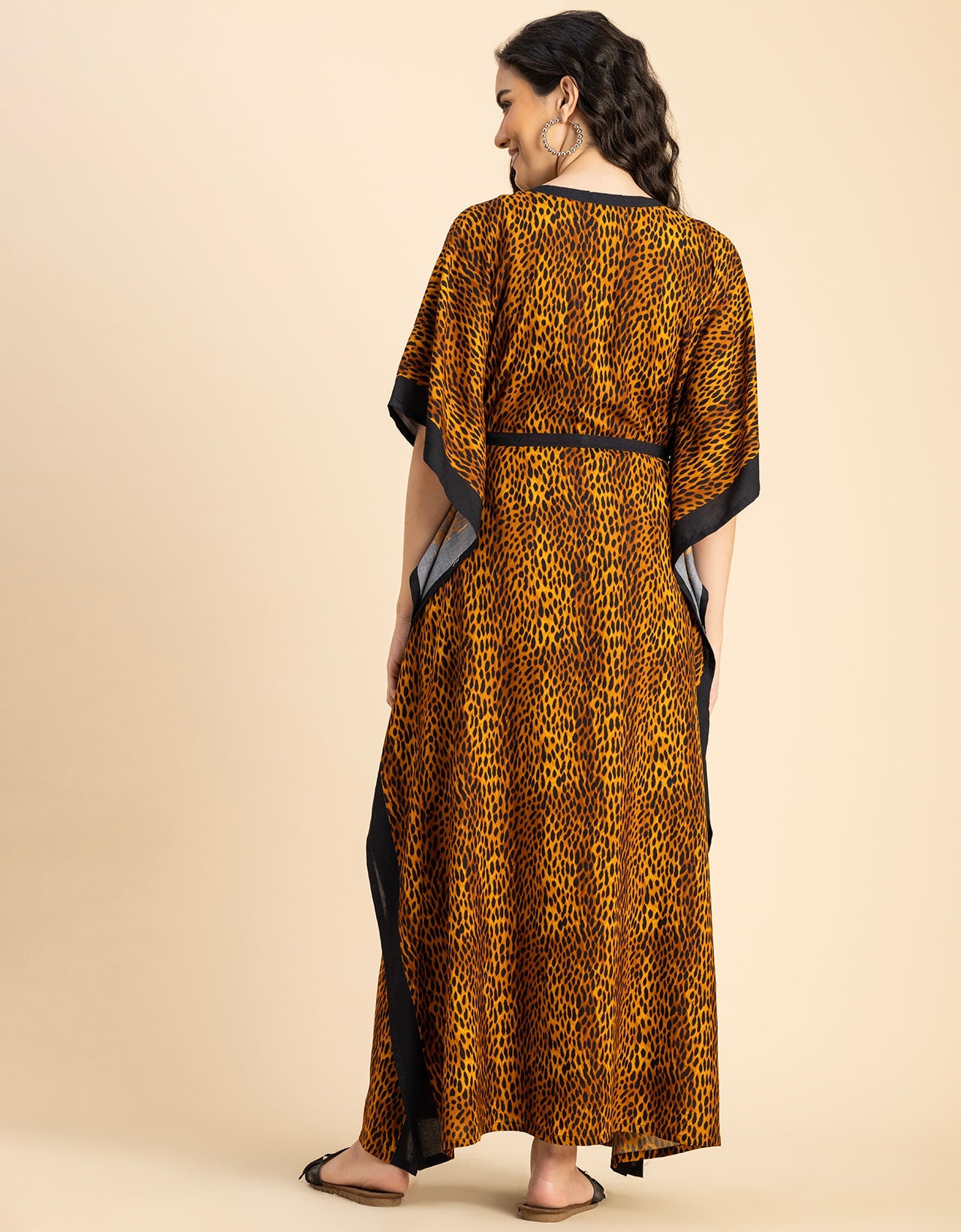 Kimono Sleeves V Neck Rayon Kaftan