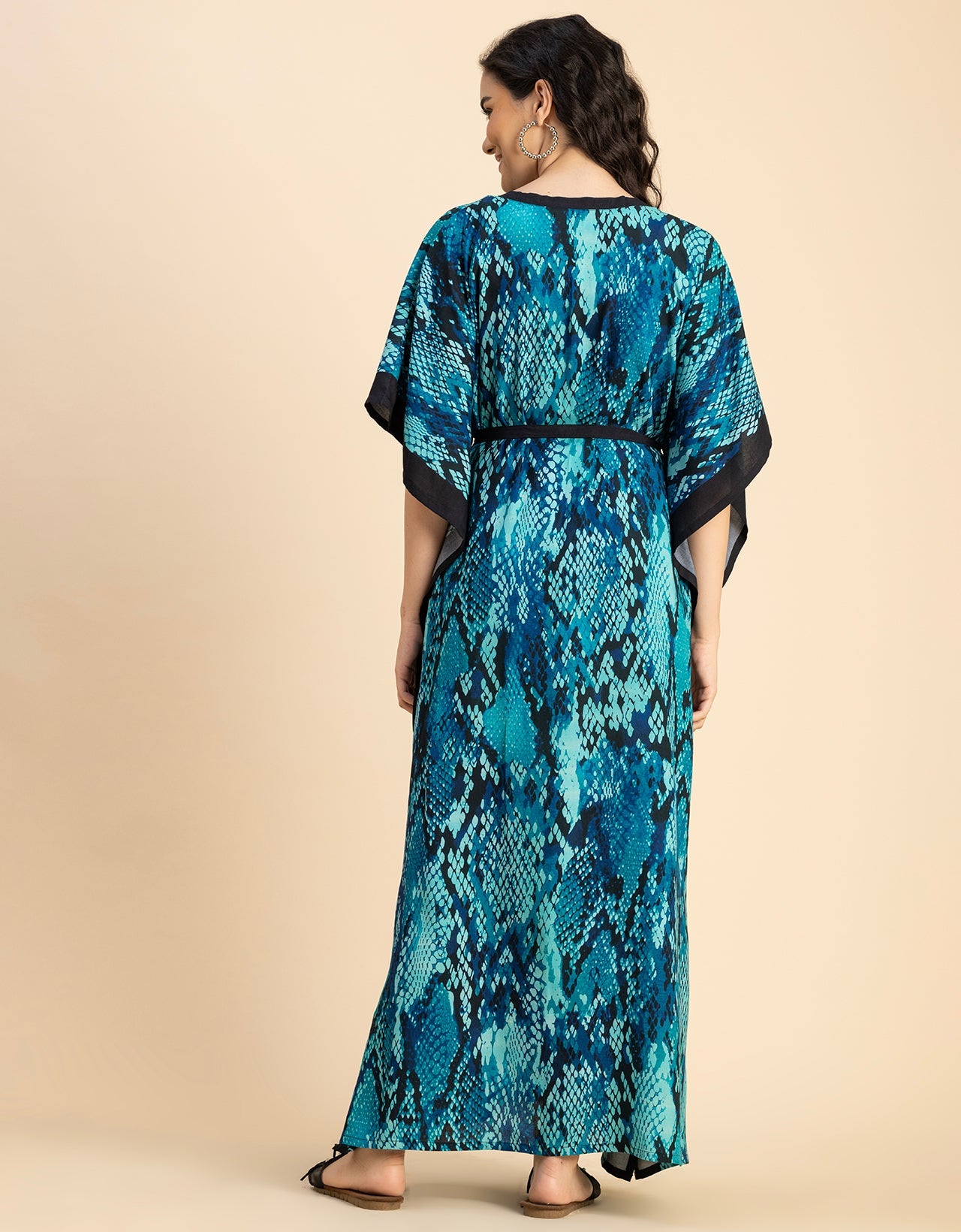 Kimono Sleeves V Neck Rayon Kaftan