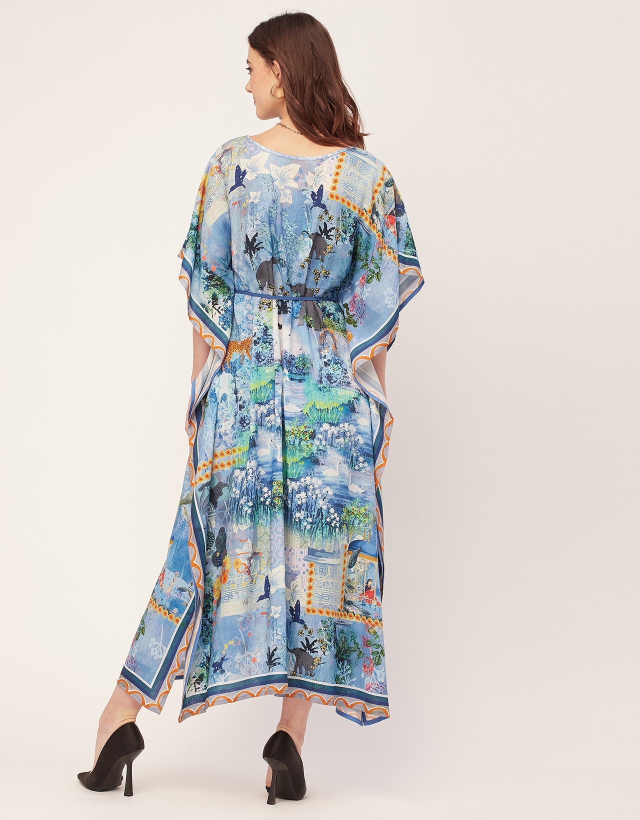 Printed Viscose Rayon Short Sleeve Kaftan