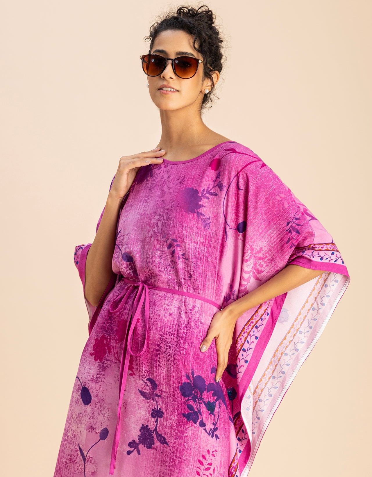 Printed Viscose Rayon Short Sleeve Kaftan