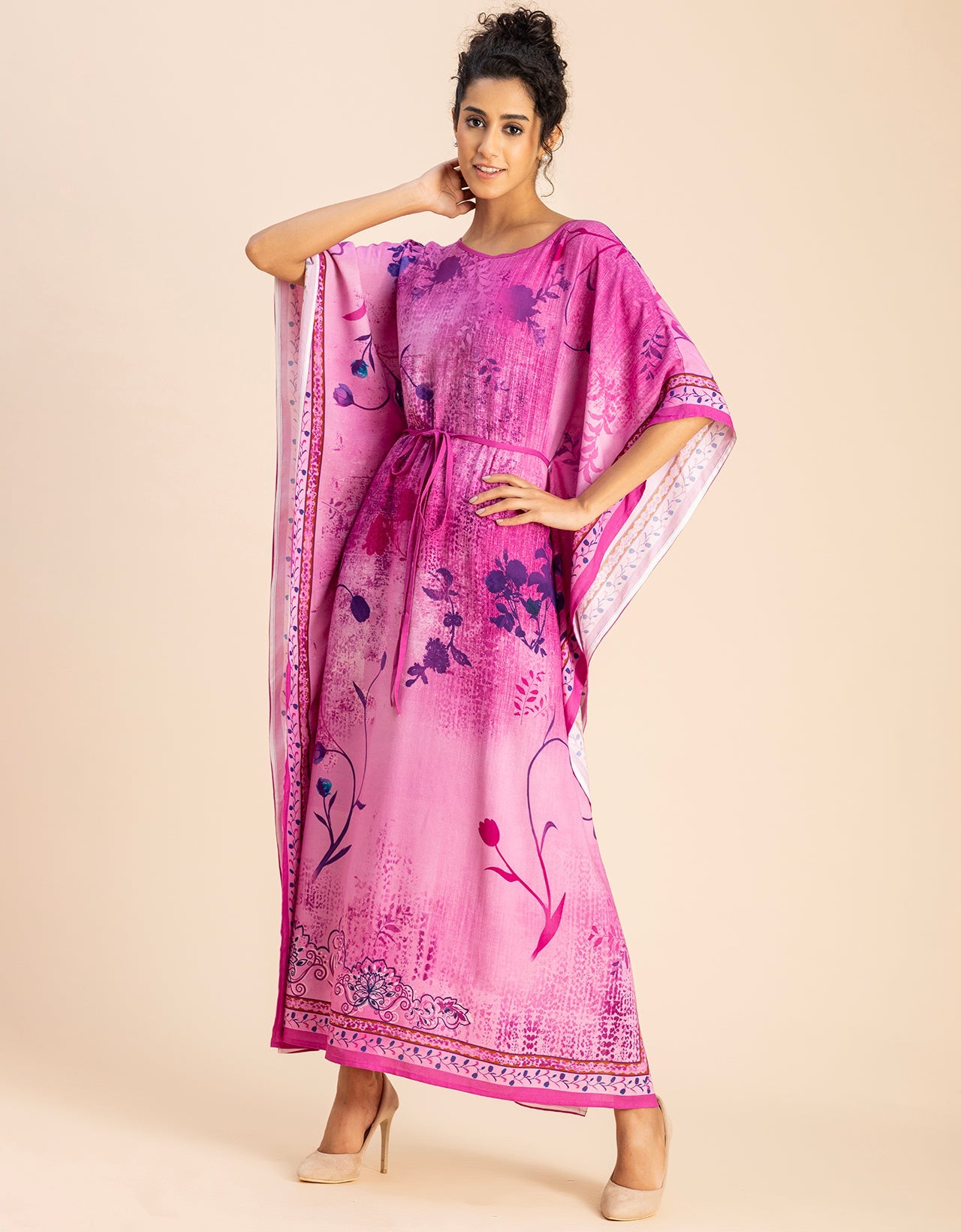 Printed Viscose Rayon Short Sleeve Kaftan
