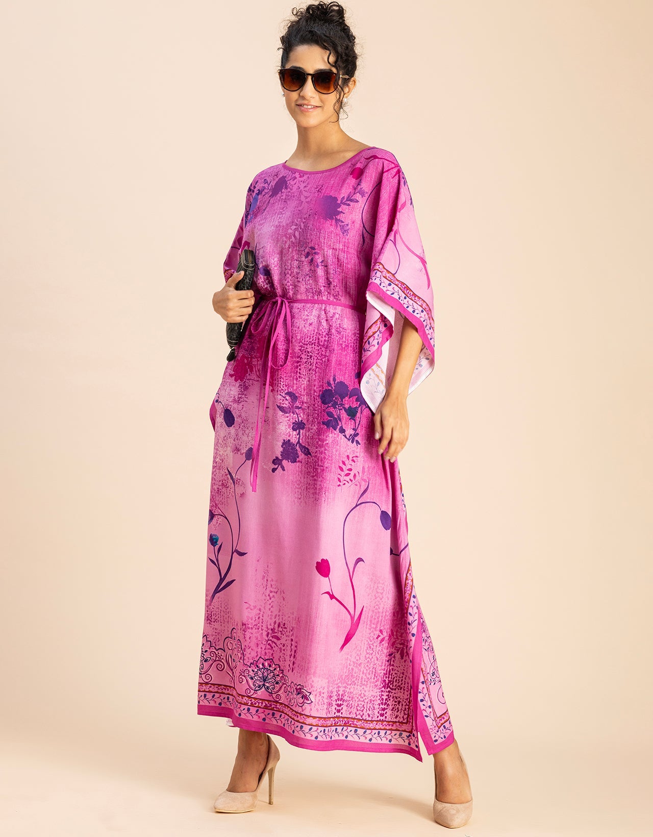 Printed Viscose Rayon Short Sleeve Kaftan