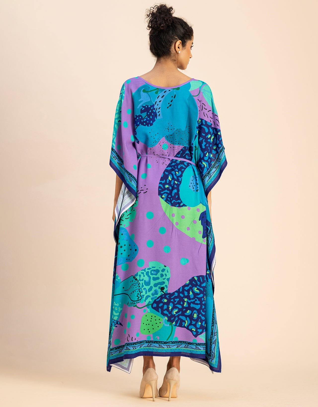 Printed Viscose Rayon Short Sleeve Kaftan