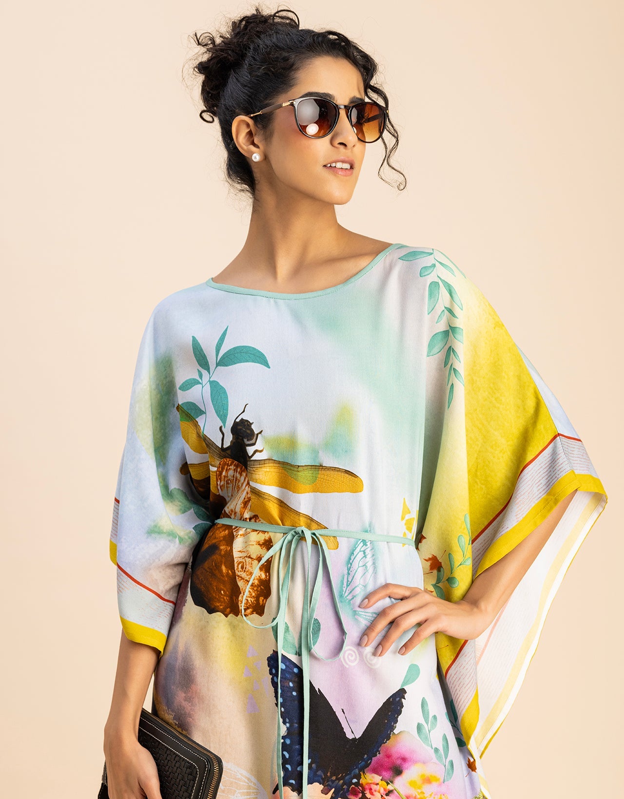 Printed Viscose Rayon Short Sleeve Kaftan