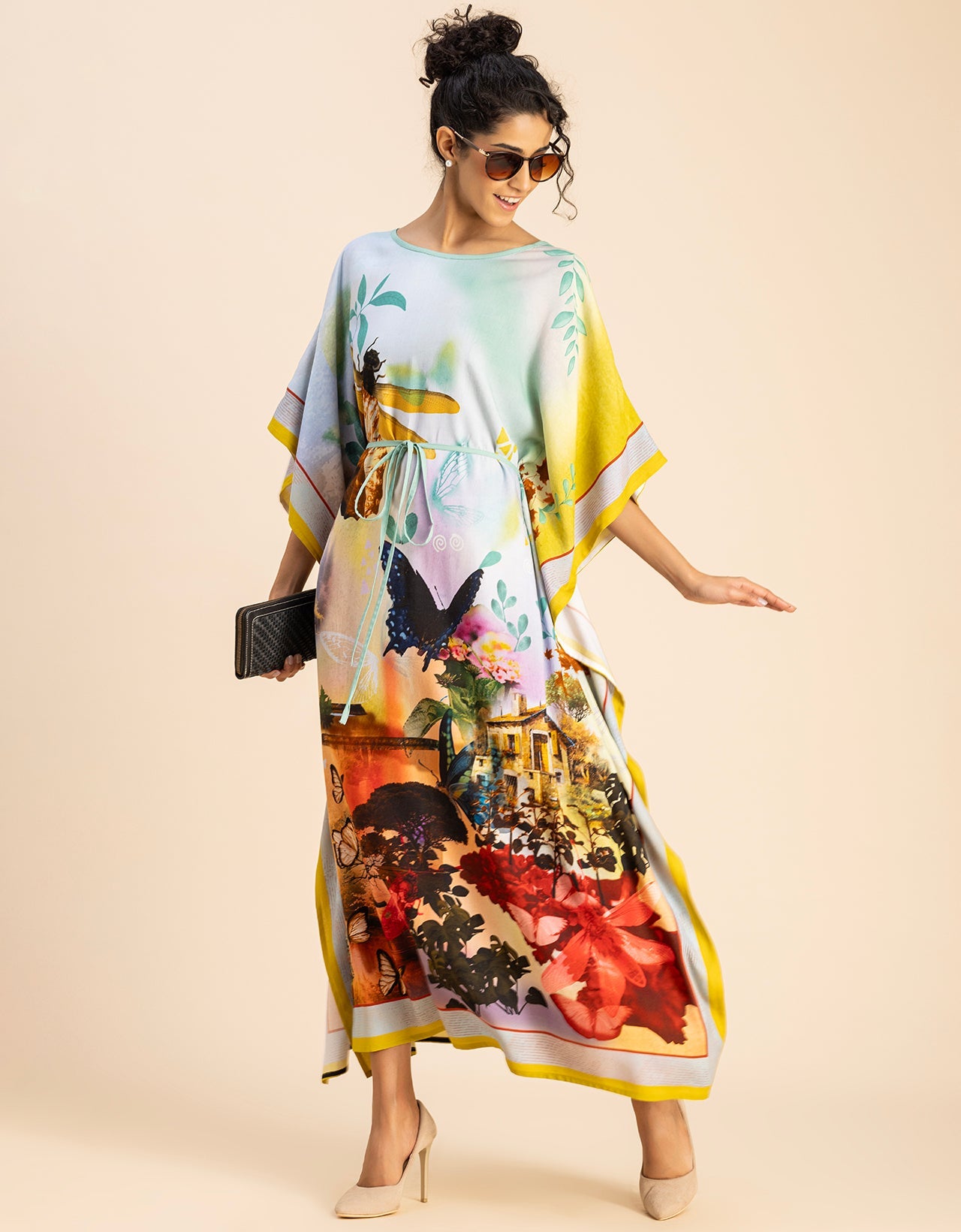Printed Viscose Rayon Short Sleeve Kaftan