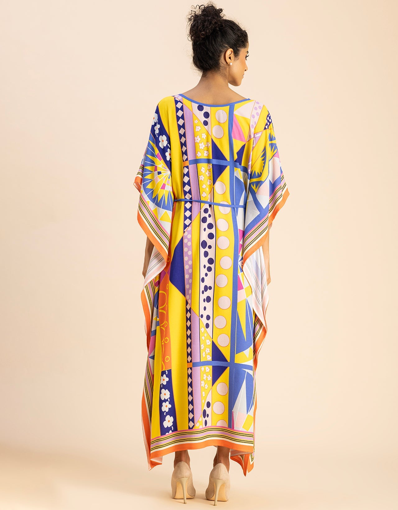 Printed Viscose Rayon Short Sleeve Kaftan