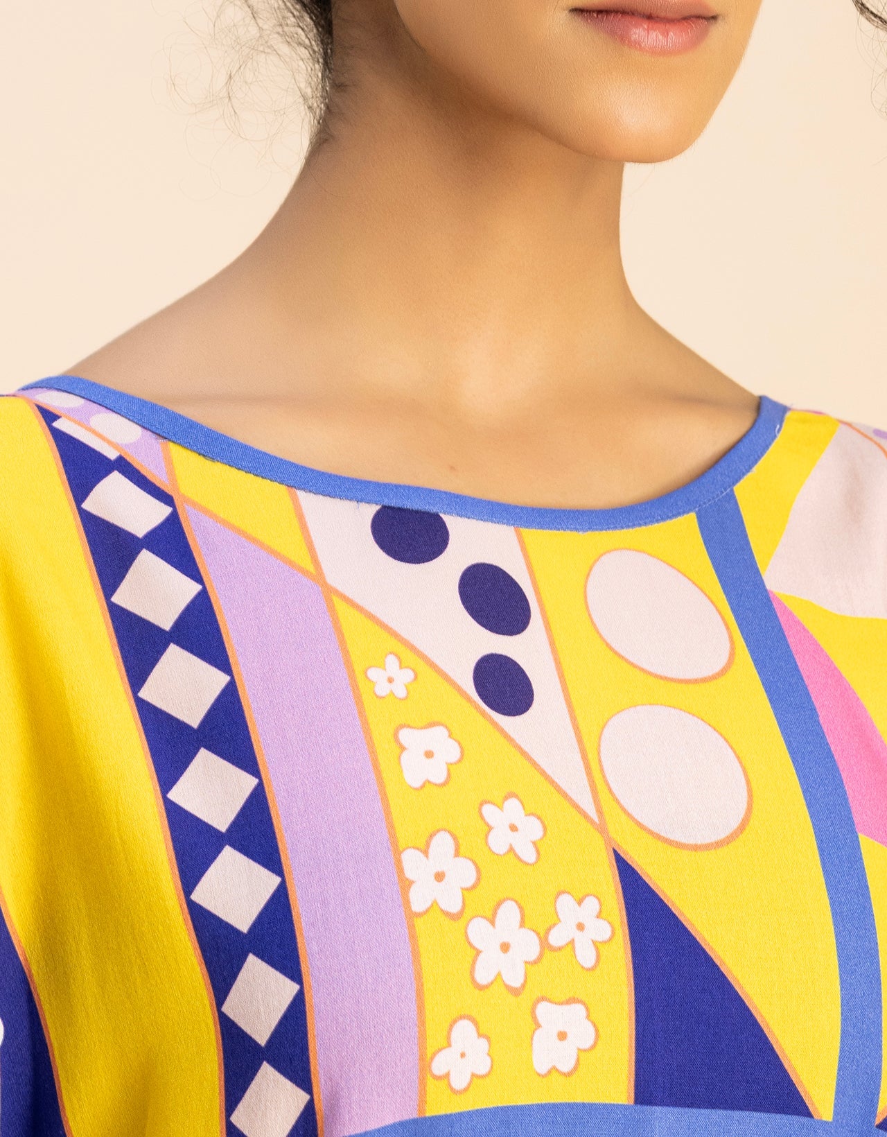 Printed Viscose Rayon Short Sleeve Kaftan