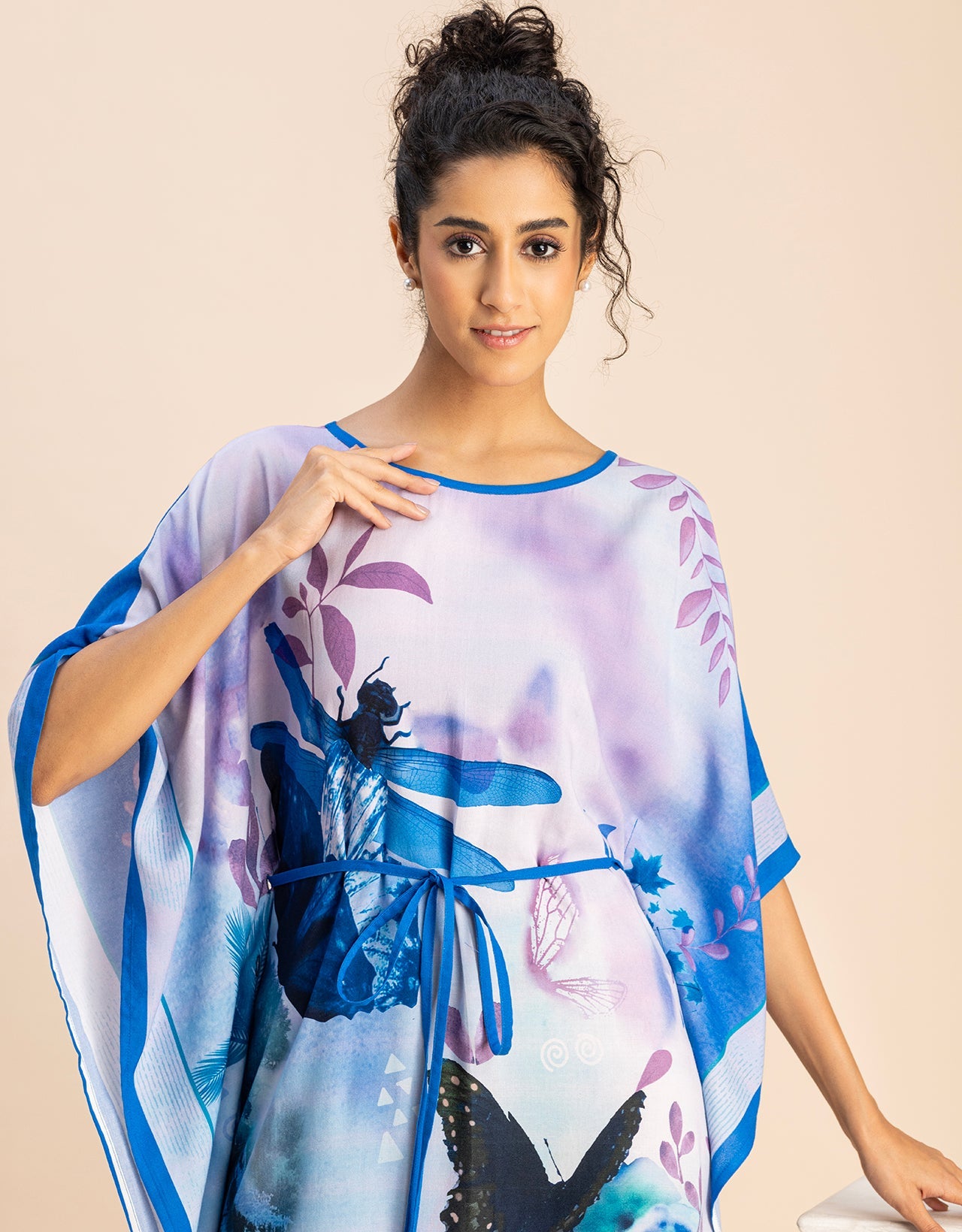 Printed Viscose Rayon Short Sleeve Kaftan