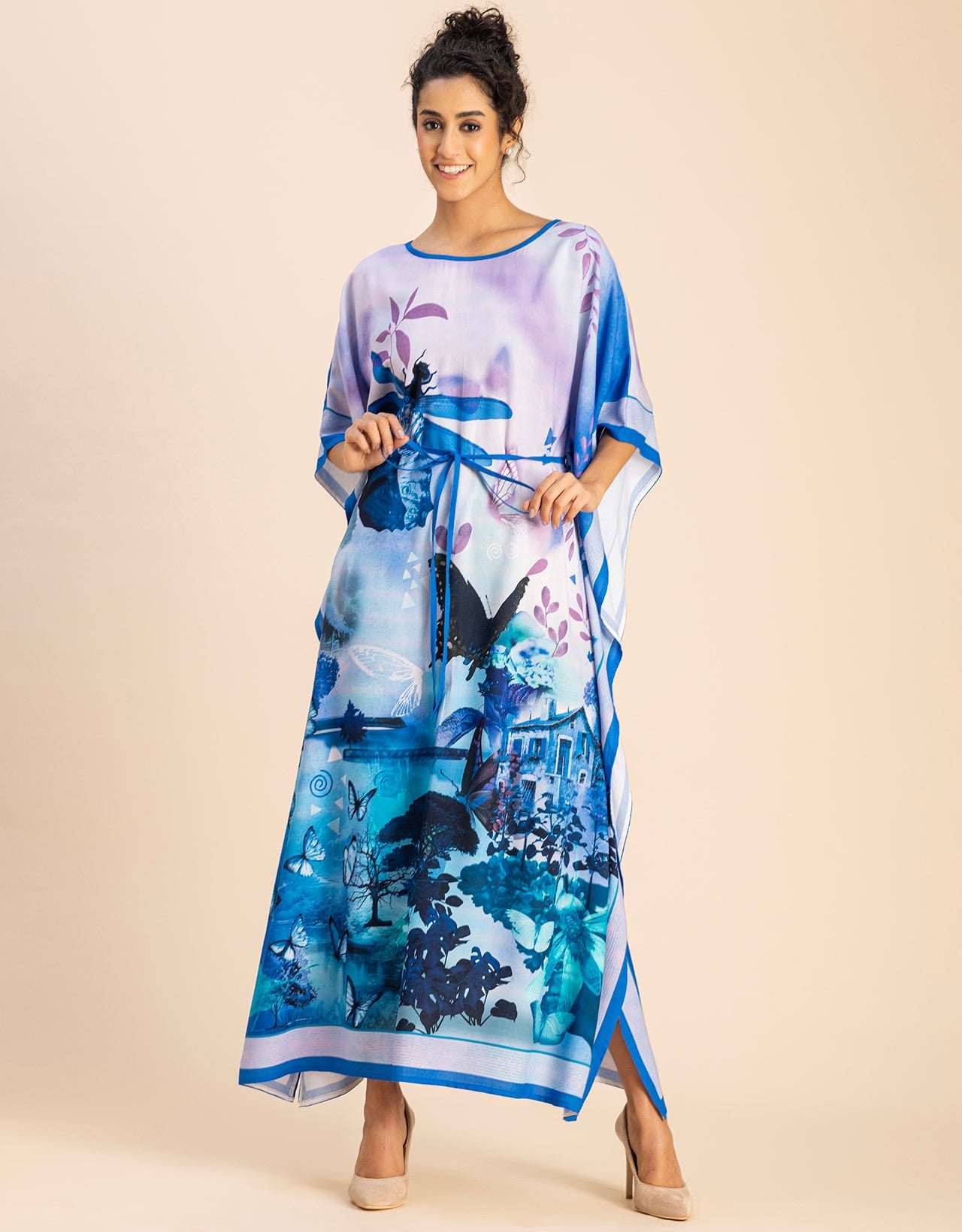 Printed Viscose Rayon Short Sleeve Kaftan