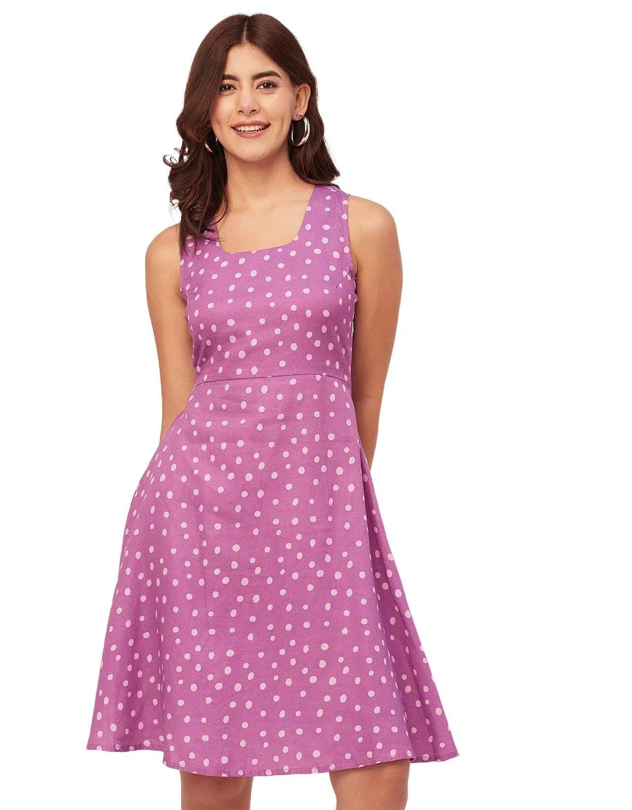 Printed Cotton Fit And Flare Dress - Summer Dress