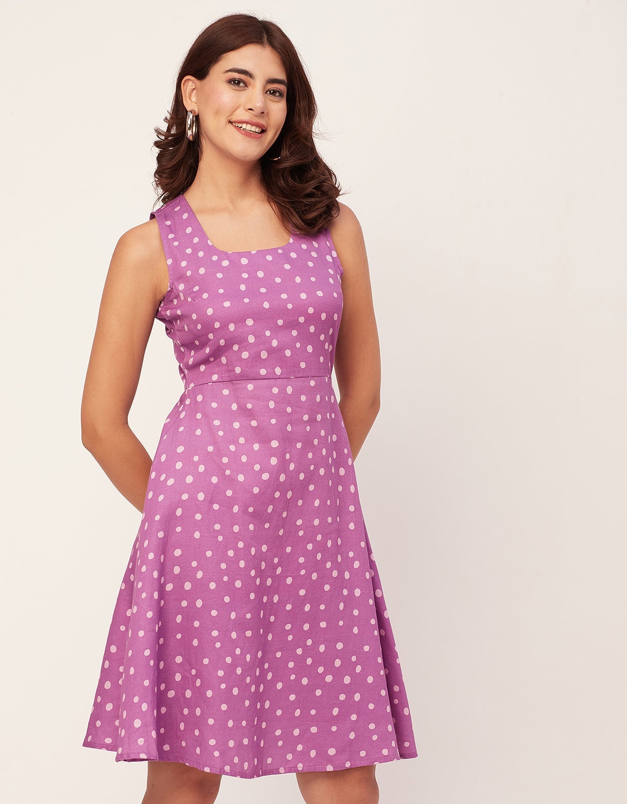 Printed Cotton Fit And Flare Dress - Summer Dress