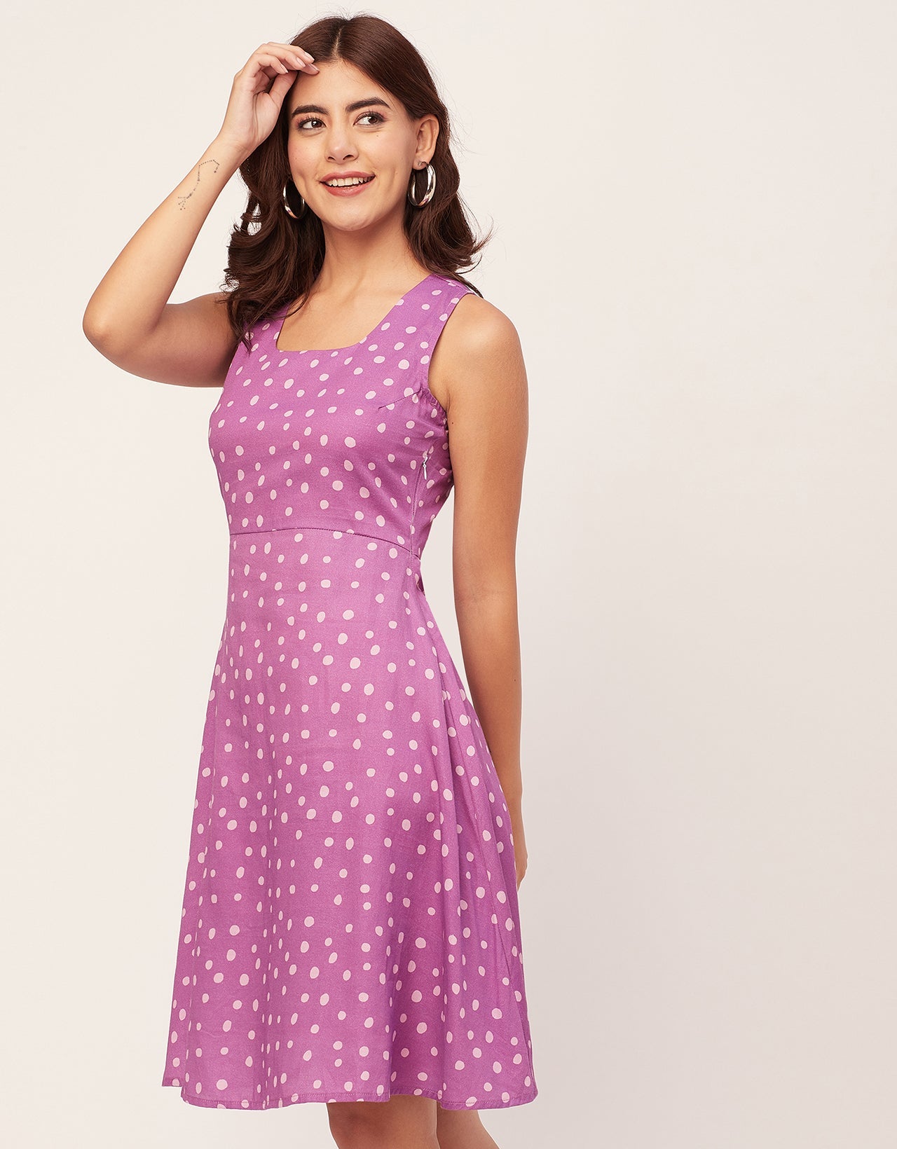 Printed Cotton Fit And Flare Dress - Summer Dress