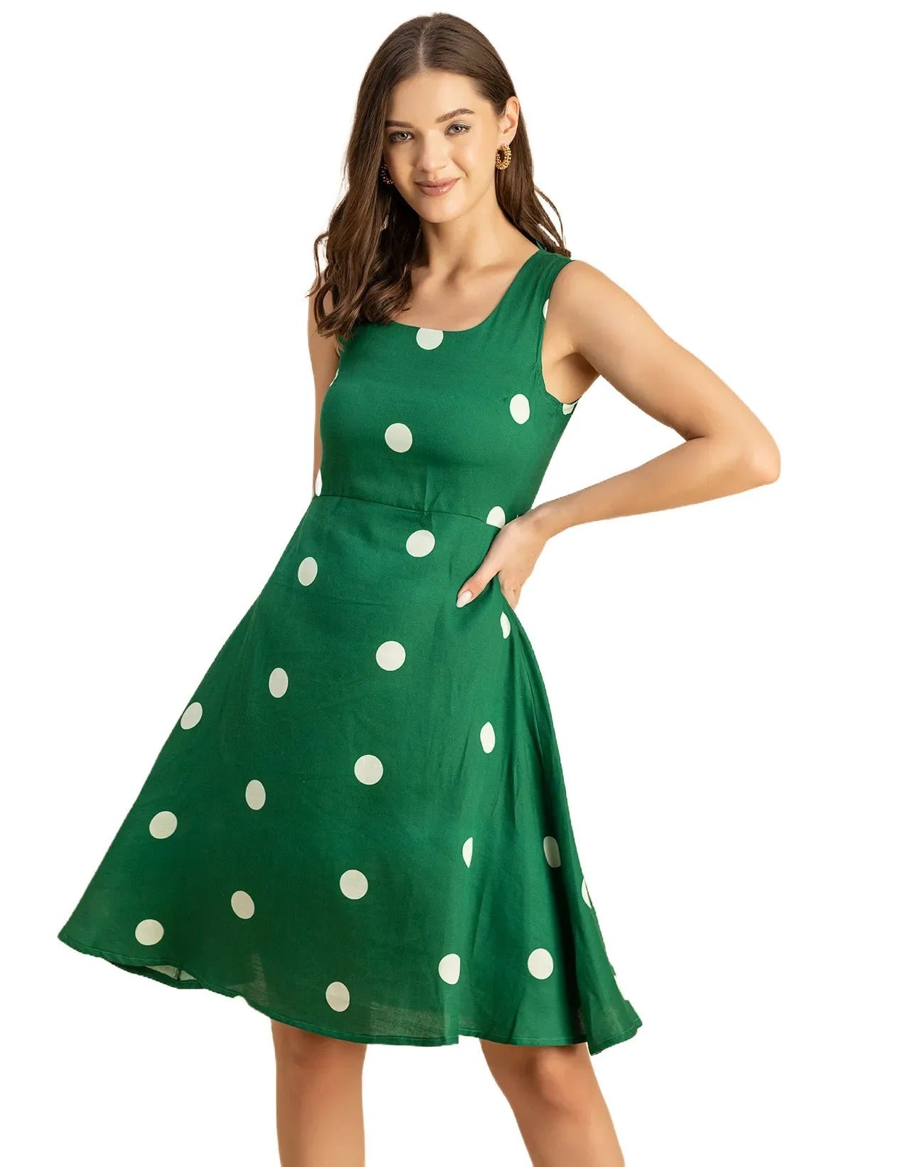 Printed Cotton Fit And Flare Dress - Summer Dress