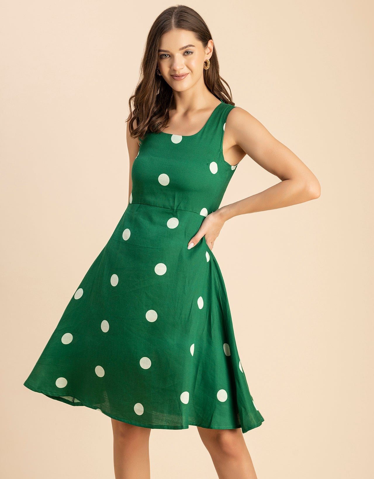 Printed Cotton Fit And Flare Dress - Summer Dress