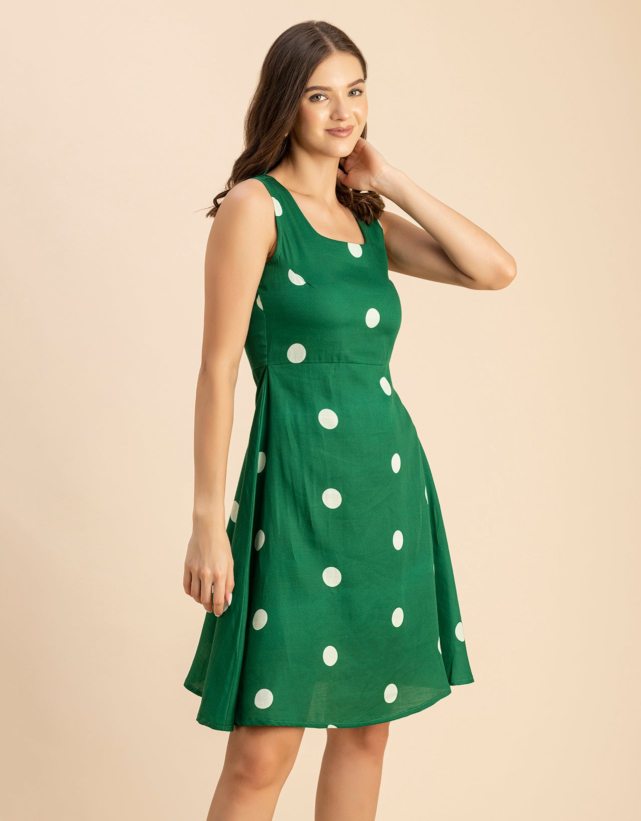 Printed Cotton Fit And Flare Dress - Summer Dress