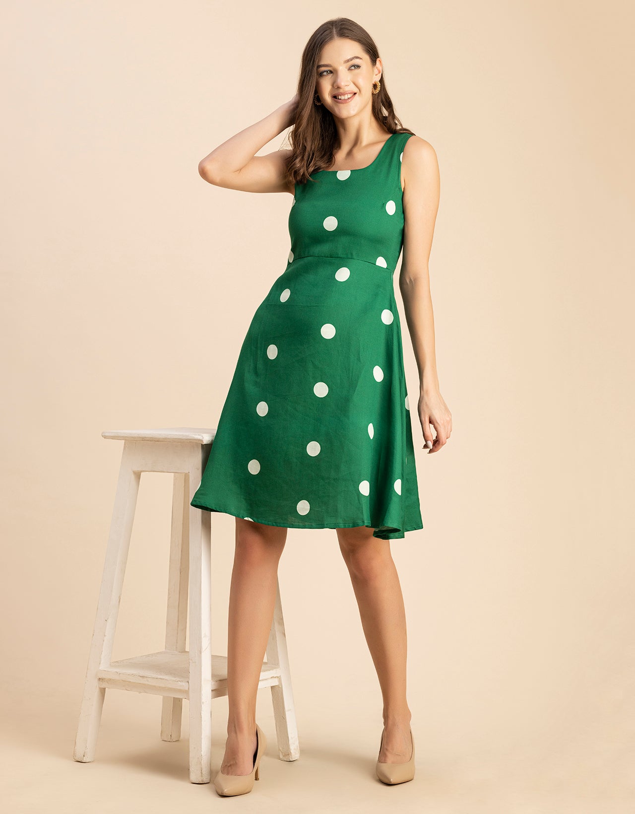 Printed Cotton Fit And Flare Dress - Summer Dress
