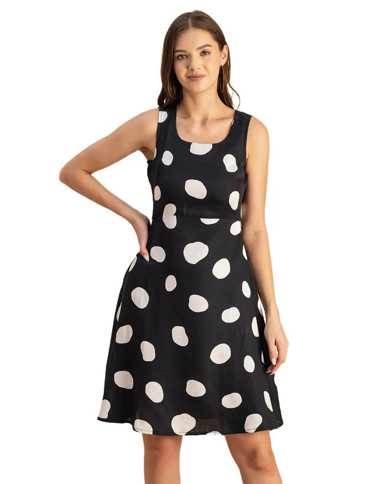 Printed Cotton Fit And Flare Dress - Summer Dress