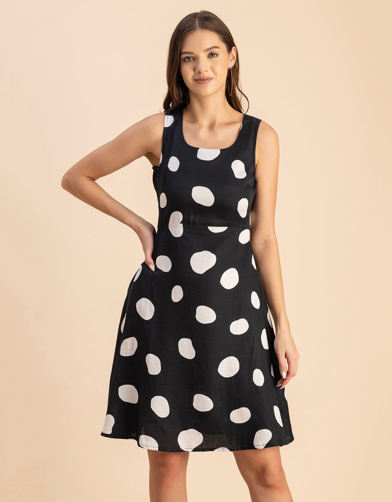 Printed Cotton Fit And Flare Dress - Summer Dress