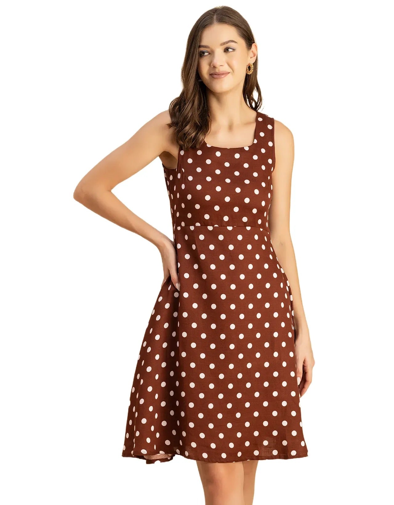 Printed Cotton Fit And Flare Dress - Summer Dress