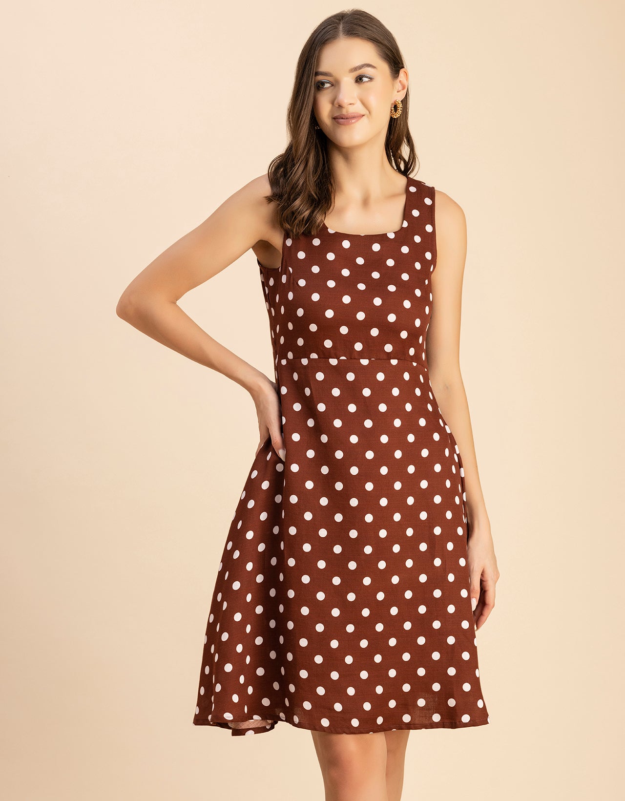 Printed Cotton Fit And Flare Dress - Summer Dress